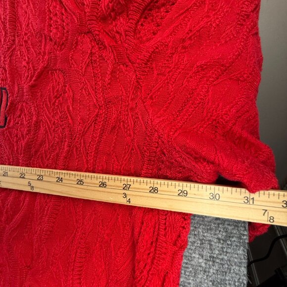 COOGI Australia Red Knit Pullover Sweater Spell Out Logo 3D Biggie 4XL Cotton - Picture 8 of 16